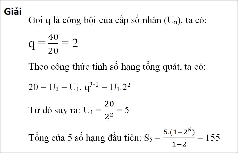 Bài giải bài tập 3 cấp số nhân